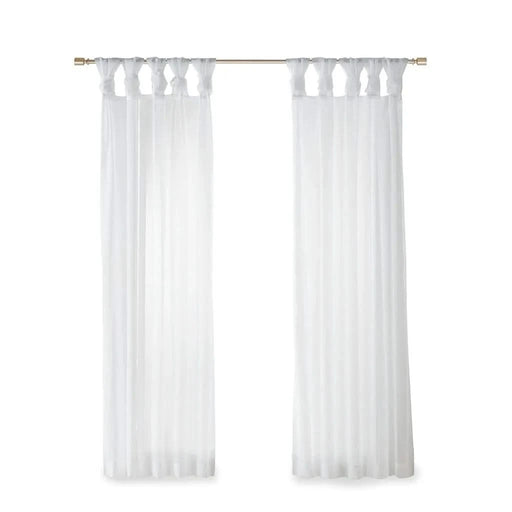 Twist Tab Voile Sheer Window Pair Default -DTYStore