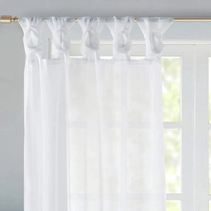 Twist Tab Voile Sheer Window Pair Default -DTYStore
