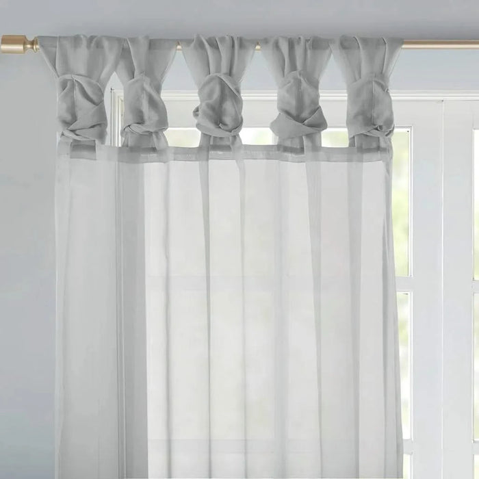 Twist Tab Voile Sheer Window Pair Default -DTYStore