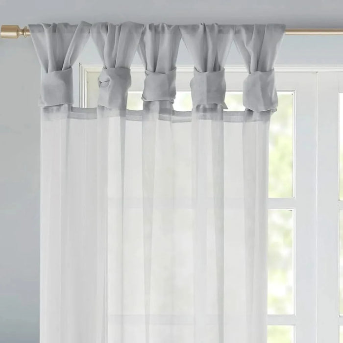 Twist Tab Voile Sheer Window Pair Default -DTYStore