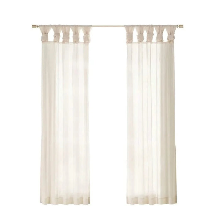 Twisted Tab Voile Sheer Window Pair Default -DTYStore
