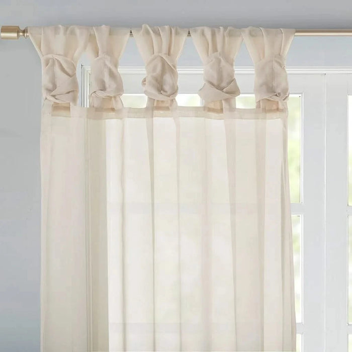 Twisted Tab Voile Sheer Window Pair Default -DTYStore