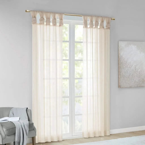 Twisted Tab Voile Sheer Window Pair Default -DTYStore