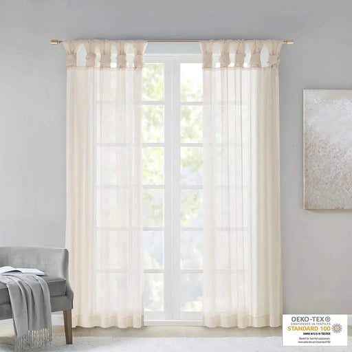 Twisted Tab Voile Sheer Window Pair Default -DTYStore