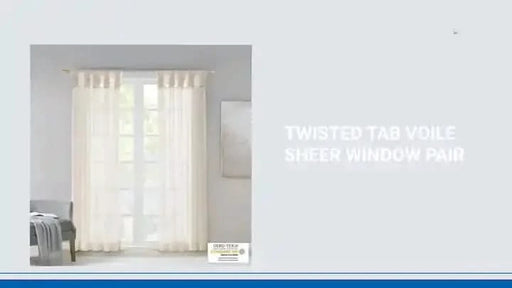 Twisted Tab Voile Sheer Window Pair -DTYStore