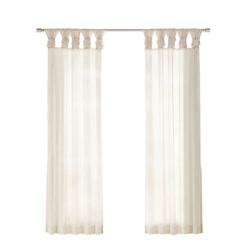 Twisted Tab Voile Sheer Window Pair Default -DTYStore