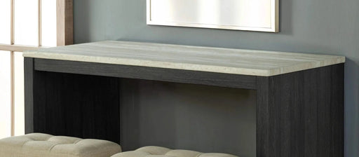 Two-Tone Design Transitional Black 3pc Dining Set Table 2x Stools Tufted Beige Seats Dining Room Default -DTYStore