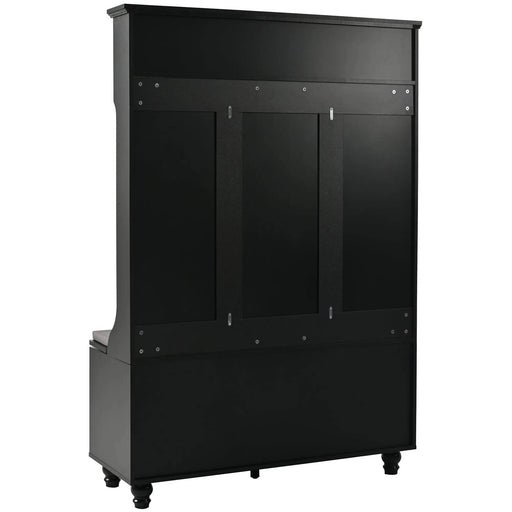 U-Can 5-in-1 Entryway Bench with Shutter-shaped doors, Coat Rack, Cushion and 4 Sturdy Hooks, 47.2'' Wide Hall Tree with Storage Bench for Hallway, Entryway, Living Room Default -DTYStore