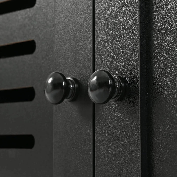 U-Can 5-in-1 Entryway Bench with Shutter-shaped doors, Coat Rack, Cushion and 4 Sturdy Hooks, 47.2'' Wide Hall Tree with Storage Bench for Hallway, Entryway, Living Room Default -DTYStore