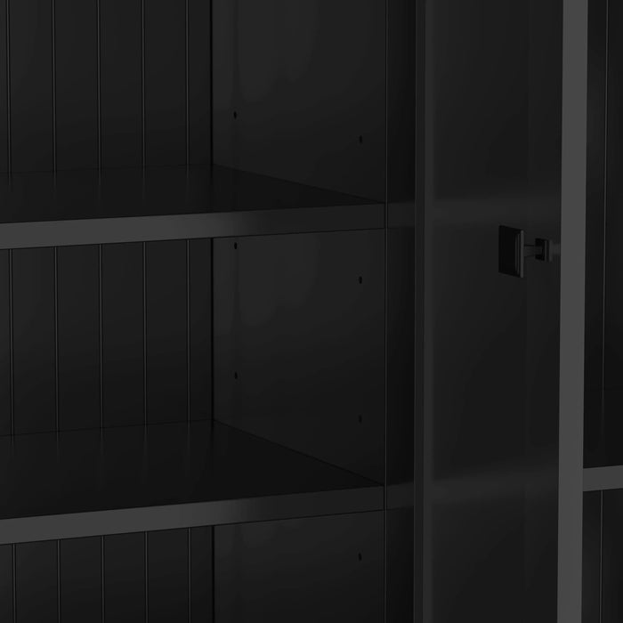 U-Can 78.7''H Hall Tree with Bench and 5 Storage Cubbies, Modern Entryway Storage Organizer Cabinet with 4 Doors, 5 Drawers and Adjustable Shelves for Hallway, Entryway, Living Room Default -DTYStore