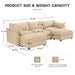 U-shaped 3-seater deep-seat sofa with footstools including 2 movablefootstoolscrescent-shapedarmrests,andwraparoundback and arm cushions,with a pull-out storage drawer under each seat chenille wheat Default -DTYStore
