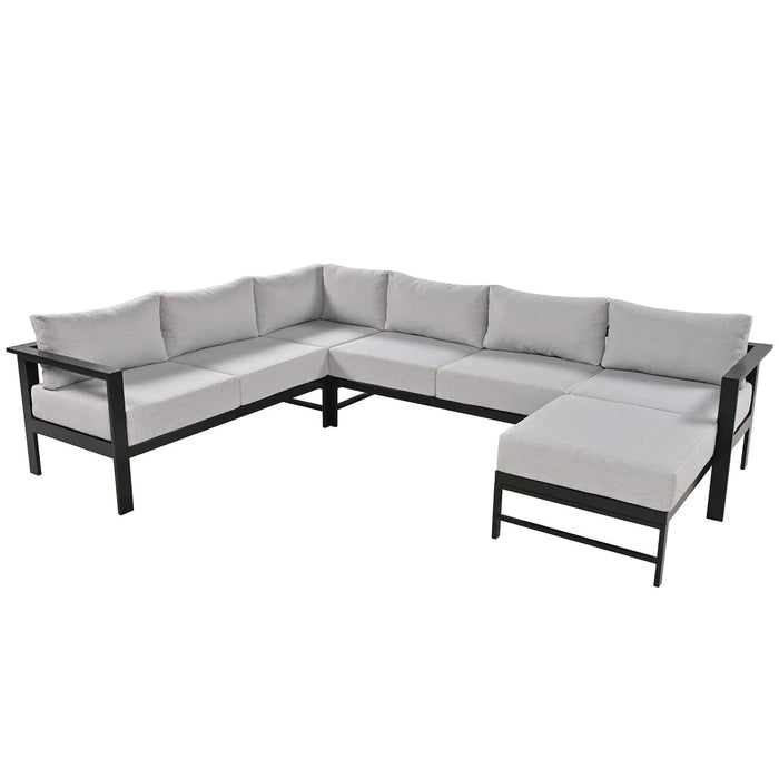 U-shaped multi-person outdoor sofa set, suitable for gardens, backyards, and balconies. Default -DTYStore