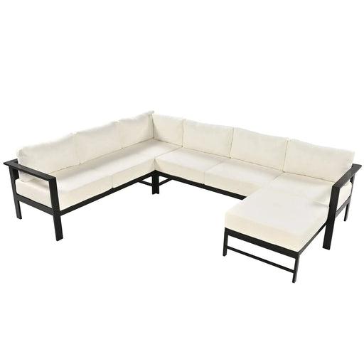 U-shaped multi-person outdoor sofa set, suitable for gardens, backyards, and balconies. Default -DTYStore
