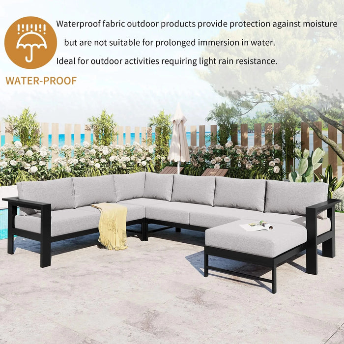 U-shaped multi-person outdoor sofa set, suitable for gardens, backyards, and balconies. Default -DTYStore