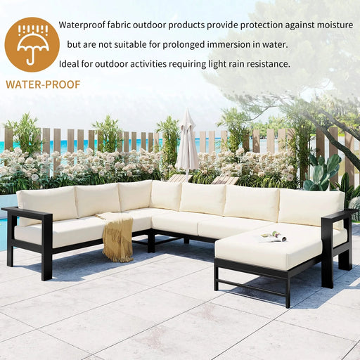 U-shaped multi-person outdoor sofa set, suitable for gardens, backyards, and balconies. Default -DTYStore