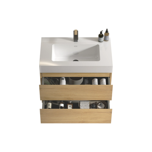 U041-Alice30-106 Alice 30' Natural Oak Bathroom Vanity with Sink, Large Storage Wall Mounted Floating Bathroom Vanity for Modern Bathroom, Pre-assembled Default -DTYStore