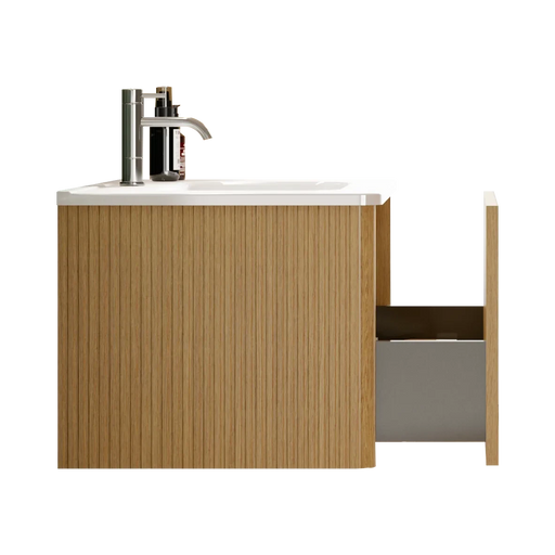 U049-Etna30W-306 Etna 30' Striped Natural Oak Bathroom Vanity with White Ceramic Sink, Wall Mounted Floating Bathroom Vanity for Modern Bathroom, One-Piece White Basin without Drain, Pre-assembled Default -DTYStore