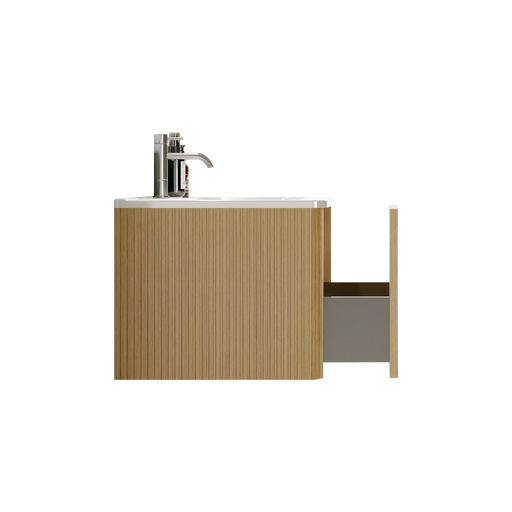 U055-Etna24W-306 Etna 24' Striped Natural Oak Bathroom Vanity with White Ceramic Sink, Wall Mounted Floating Bathroom Vanity for Modern Bathroom, Pre-assembled Default -DTYStore