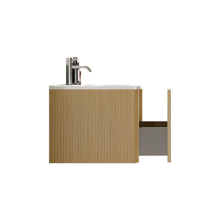 U055-Etna24W-306 Etna 24' Striped Natural Oak Bathroom Vanity with White Ceramic Sink, Wall Mounted Floating Bathroom Vanity for Modern Bathroom, Pre-assembled Default -DTYStore