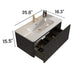 U058-Etna36W-308 Etna 36' Striped Brushed Black Oak Floating Bathroom Vanity with White Ceramic Sink, Bathroom Vanity for Modern Bathroom, Pre-assembled Default -DTYStore