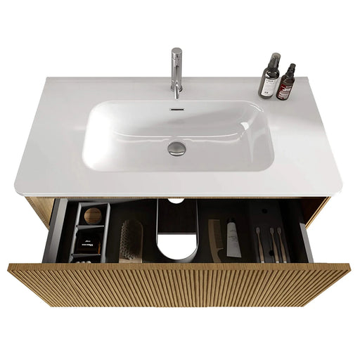 U088-Etna36W-306 Etna 36'Striped Natural Oak Bathroom Vanity with White Ceramic Sink, Wall Mounted Floating Bathroom Vanity for Modern Bathroom, One-Piece White Basin without Drain, Pre-assembled Default -DTYStore