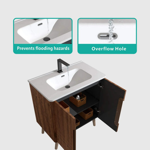 U094-Etna30F-305 Etna 30' Striped Walnut Bathroom Vanity with Sink, Freestanding & Wall Mounted Bathroom Cabinet Options for Modern Bathrooms, KD Default -DTYStore