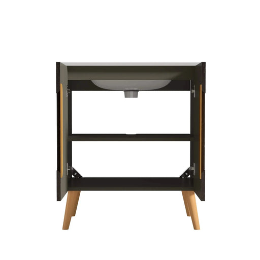 U136-ETNA30F-308 Etna 30' Brushed Black Oakt Bathroom Vanity with Sink, Freestanding & Wall Mounted Bathroom Cabinet Options for Modern Bathrooms, KD Default -DTYStore