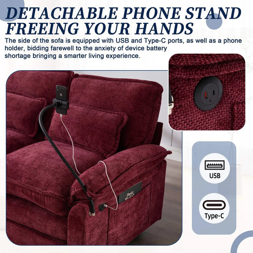 UNITED WE WIN 106' U Shape Sectional Sofa Cloud Couch for Living Room, Upholstery Comfy Modular Sofas, 4 Seat Chenille U-Shaped Sleeper Sofa with Chaise Lounge, Ottoman & Pillows Default -DTYStore