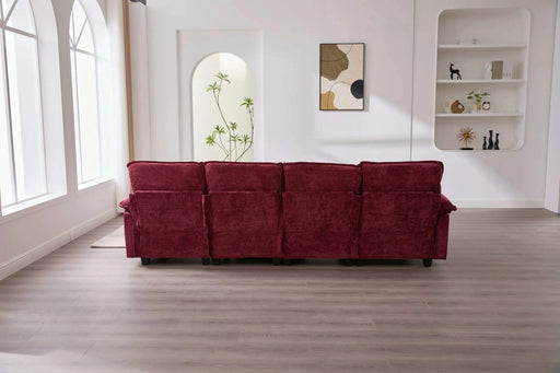 UNITED WE WIN 106' U Shape Sectional Sofa Cloud Couch for Living Room, Upholstery Comfy Modular Sofas, 4 Seat Chenille U-Shaped Sleeper Sofa with Chaise Lounge, Ottoman & Pillows Default -DTYStore