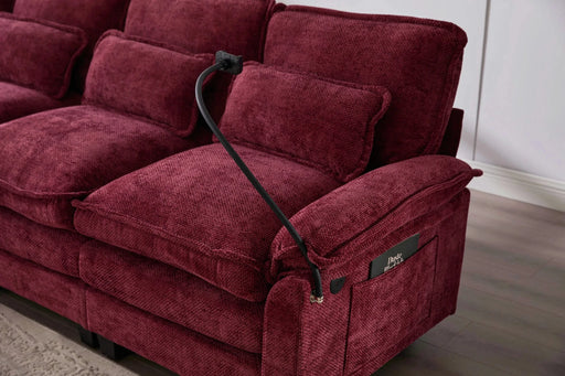 UNITED WE WIN 106' U Shape Sectional Sofa Cloud Couch for Living Room, Upholstery Comfy Modular Sofas, 4 Seat Chenille U-Shaped Sleeper Sofa with Chaise Lounge, Ottoman & Pillows Default -DTYStore