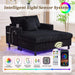 UNITED WE WIN Modern Corduroy Oversized Recliner Sofa with Deep Seat, 3 Pillows, USB Charging, RGB LED Light Strip, Cup Holder, Side Pocket - Suitable for Living Room and Bedroom Default -DTYStore
