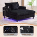 UNITED WE WIN Modern Corduroy Oversized Recliner Sofa with Deep Seat, 3 Pillows, USB Charging, RGB LED Light Strip, Cup Holder, Side Pocket - Suitable for Living Room and Bedroom Default -DTYStore