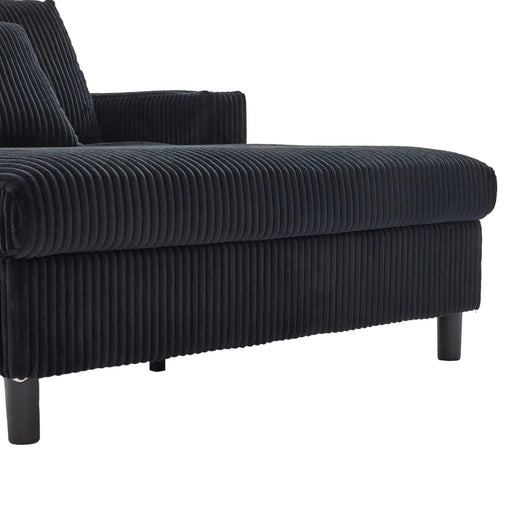 UNITED WE WIN Modern Corduroy Oversized Recliner Sofa with Deep Seat, 3 Pillows, USB Charging, RGB LED Light Strip, Cup Holder, Side Pocket - Suitable for Living Room and Bedroom Default -DTYStore