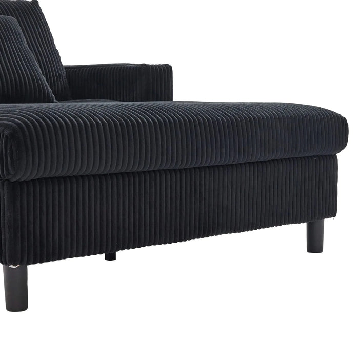 UNITED WE WIN Modern Corduroy Oversized Recliner Sofa with Deep Seat, 3 Pillows, USB Charging, RGB LED Light Strip, Cup Holder, Side Pocket - Suitable for Living Room and Bedroom Default -DTYStore