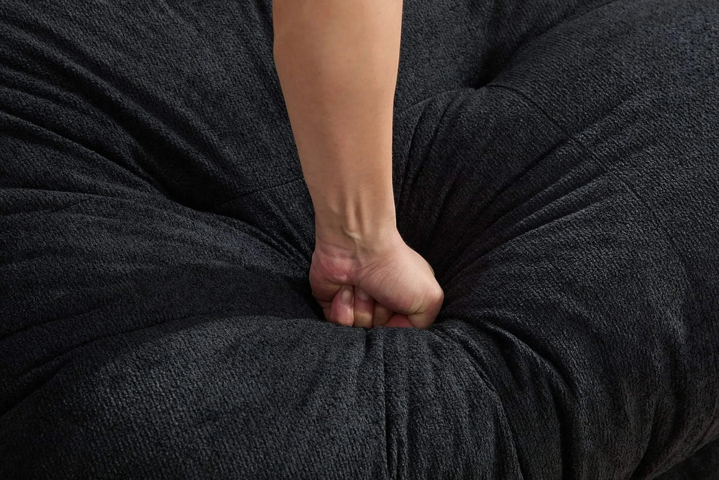 UNITED WE WIN Pelletized velvet U Shape Cloud Couch with 2 Ottomans,Free Combined 3 Seater Comfy Sofa with Bolster Armrest Pillows, sofa for Living Room Default -DTYStore