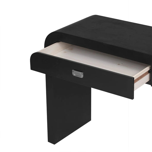 U_STYLE 60''Wooden Entryway Table with Burl Veneer, Console Table with 2 Large Drawers and Metal Handles,Multi-Functional Sofa Table with 2 Sturdy Legs,Suitable for Living Room, Foyer,Hallway, Office Default -DTYStore