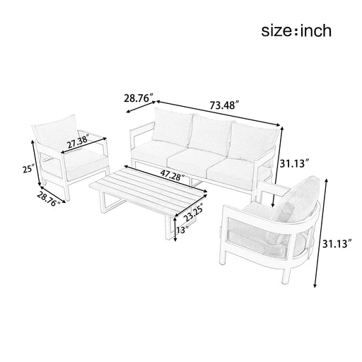 U_STYLE High-Quality Outdoor Seating Set with Thick Cushions for Ultimate Comfort, Perfect for Lawns, Patios, and Poolside Default -DTYStore