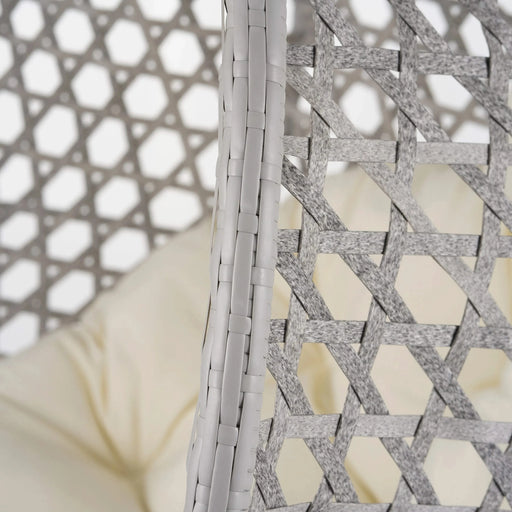 U_STYLE Sturdy Hammock Chair with Stand, Durable Hanging Egg Chair with Rattan Weaving ,Comfortable Indoor Outdoor Swing chairs with Soft Removable Cushion,Suitable for Balcony, Bedroom,or Garden Default -DTYStore