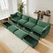 U Shape 4 Seater Deep Seat Sofa Couch with Ottomans,4-Seat Sofa with with 2 Movable Ottomans,, Oversized Modular Sectional Sofa with 6 Seats and Storage Pull out Drawer Under Each Seat,Chenille Green -DTYStore