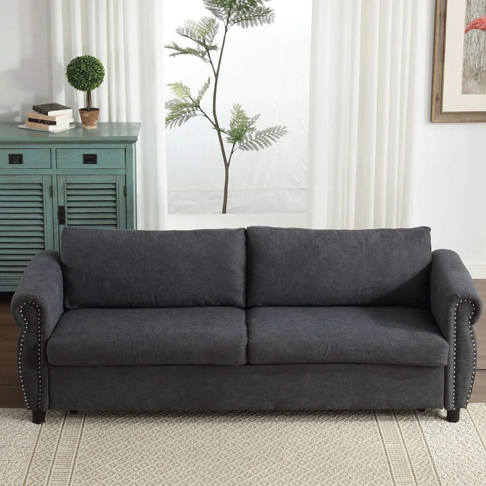 U_Style 80.7'' 2-in-1 Sofa Bed Sleeper with Large Mattress(63''*70.9*3.3 inch), for Living Room Spaces Bedroom Default -DTYStore