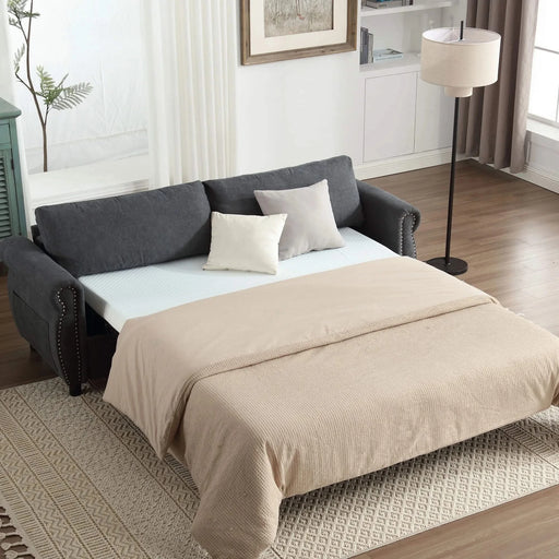 U_Style 80.7'' 2-in-1 Sofa Bed Sleeper with Large Mattress(63''*70.9*3.3 inch), for Living Room Spaces Bedroom Default -DTYStore