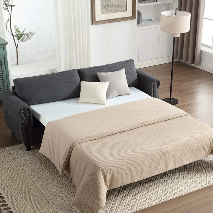 U_Style 80.7'' 2-in-1 Sofa Bed Sleeper with Large Mattress(63''*70.9*3.3 inch), for Living Room Spaces Bedroom Default -DTYStore