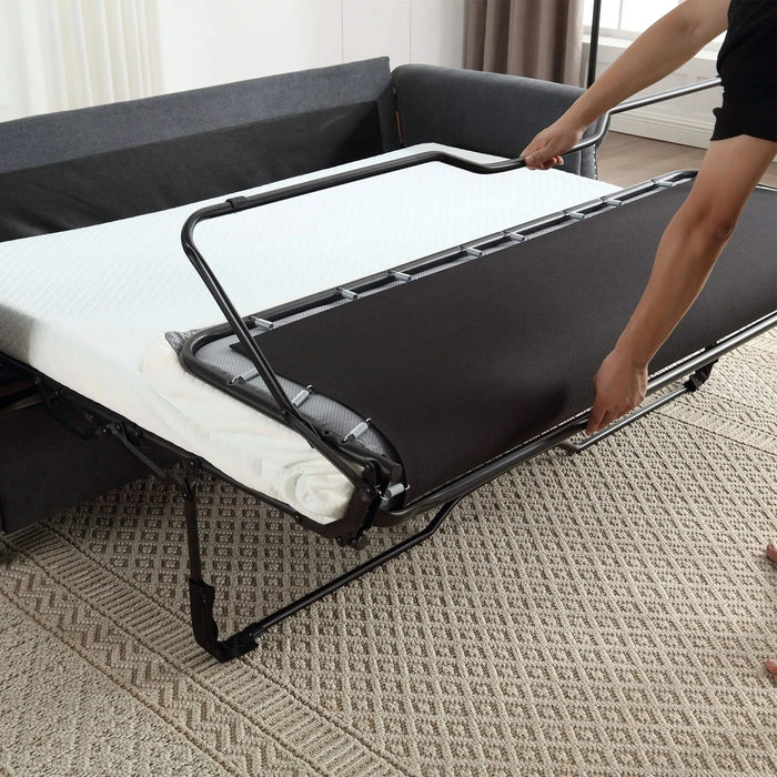 U_Style 80.7'' 2-in-1 Sofa Bed Sleeper with Large Mattress(63''*70.9*3.3 inch), for Living Room Spaces Bedroom Default -DTYStore