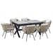 U_Style Discover unmatched flexibility in alfresco dining with six creatively arranged chairs made of polyester woven tape and a table that expands from 62.9 to 82.6 inches to suit any occasion. Default -DTYStore