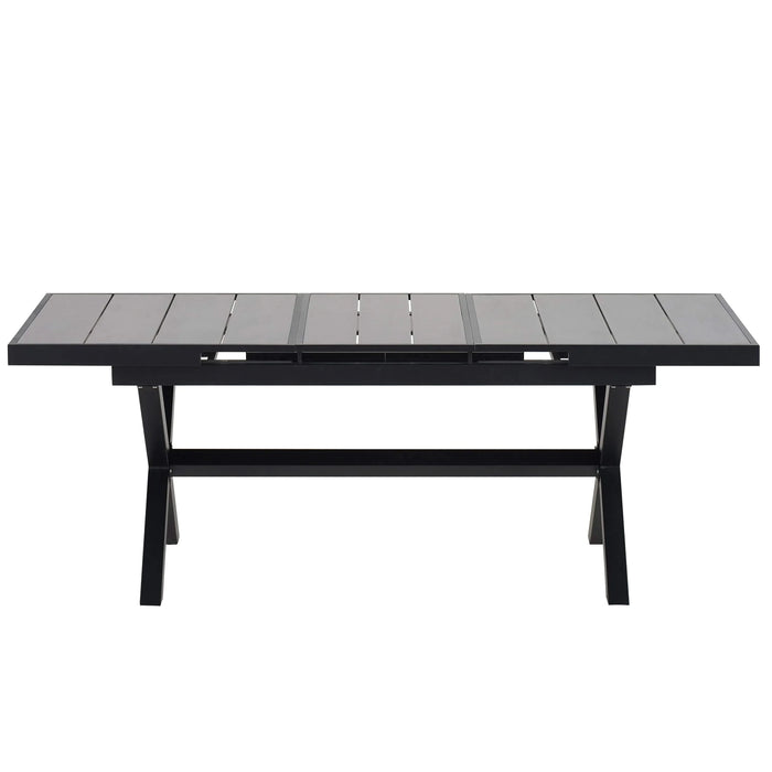 U_Style Discover unmatched flexibility in alfresco dining with six creatively arranged chairs made of polyester woven tape and a table that expands from 62.9 to 82.6 inches to suit any occasion. Default -DTYStore