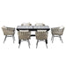 U_Style Discover unmatched flexibility in alfresco dining with six creatively arranged chairs made of polyester woven tape and a table that expands from 62.9 to 82.6 inches to suit any occasion. Default -DTYStore
