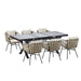 U_Style Discover unmatched flexibility in alfresco dining with six creatively arranged chairs made of polyester woven tape and a table that expands from 62.9 to 82.6 inches to suit any occasion. Default -DTYStore