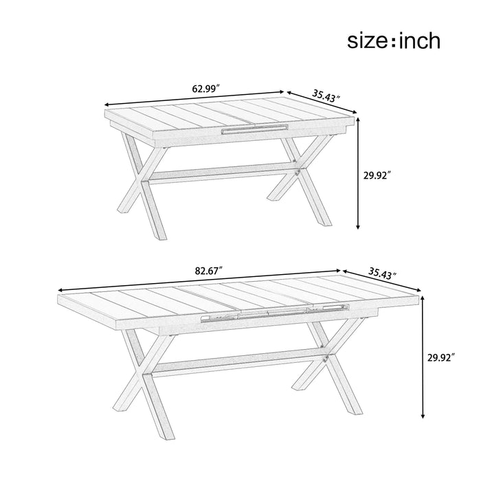 U_Style Discover unmatched flexibility in alfresco dining with six creatively arranged chairs made of polyester woven tape and a table that expands from 62.9 to 82.6 inches to suit any occasion. Default -DTYStore