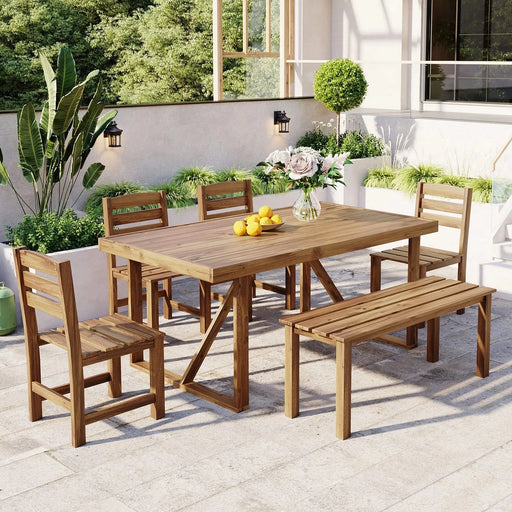 U_Style High-quality Acacia Wood Outdoor Table and Chair Set, Suitable for Patio, Balcony, Backyard(old sku:WY000396AAA) Default -DTYStore