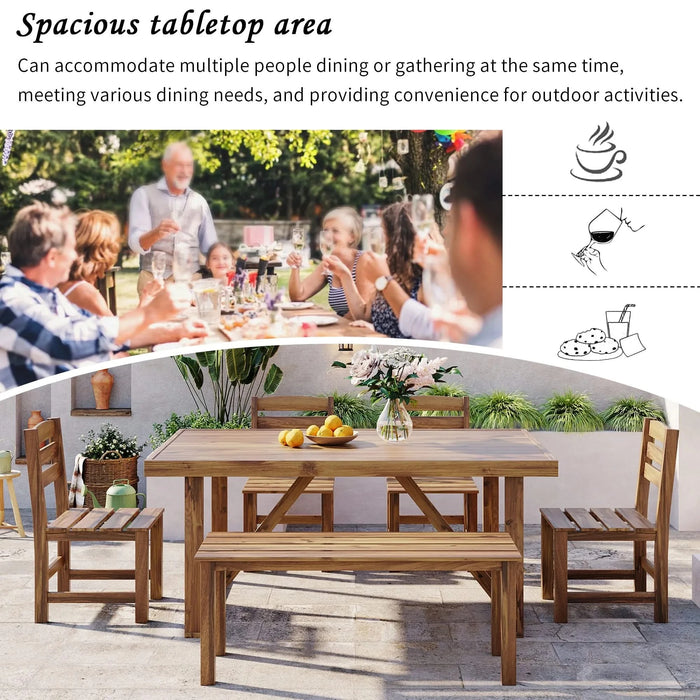 U_Style High-quality Acacia Wood Outdoor Table and Chair Set, Suitable for Patio, Balcony, Backyard(old sku:WY000396AAA) Default -DTYStore